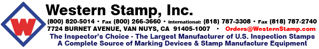 Western Stamp, Inc.  7724 Burnet Avenue, Van Nuys, CA 91405.  (800) 820-5014 or (818) 787-3308